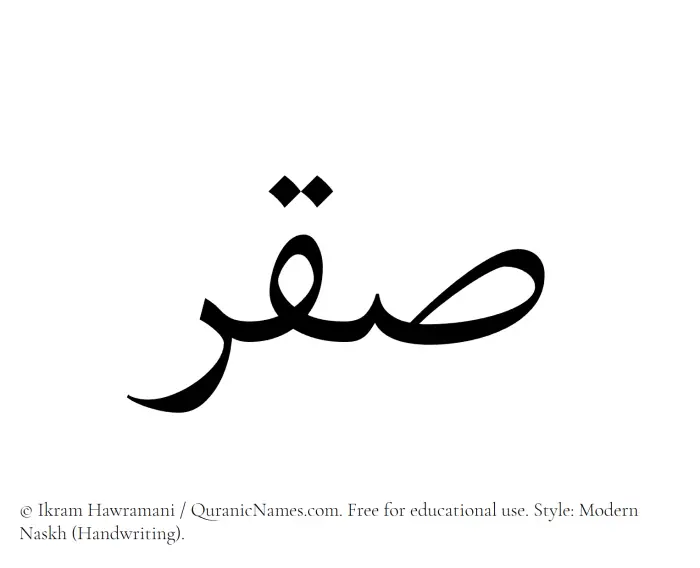 The name Saqr written in naskh