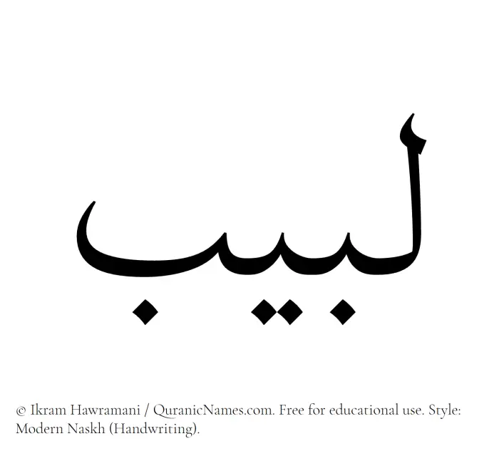 The name Labeeb written in naskh
