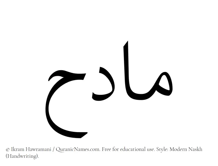 The name Madih written in naskh