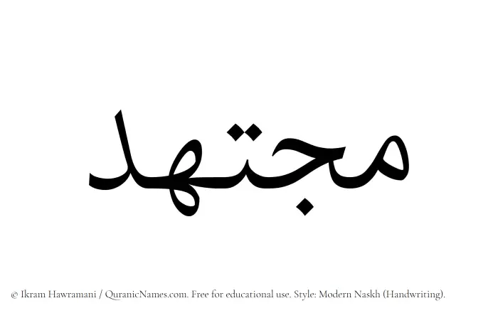 The name Mujtahid written in naskh