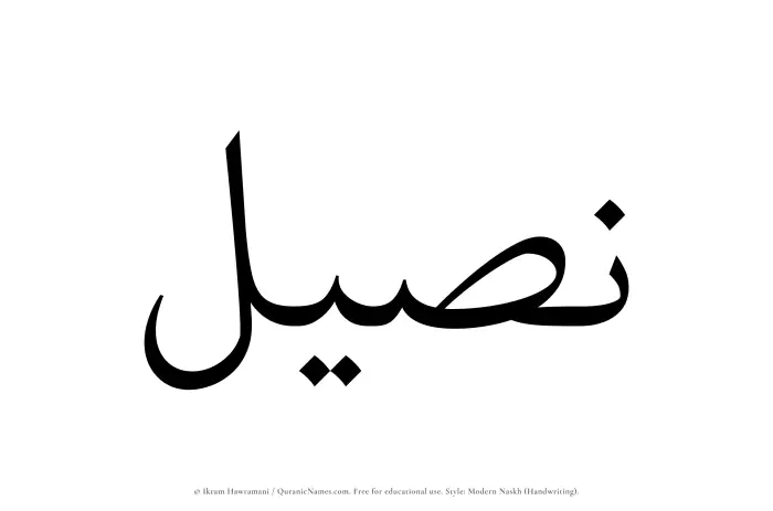 The name Naseel written in naskh
