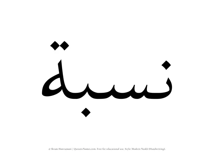 The name Nisbah written in naskh