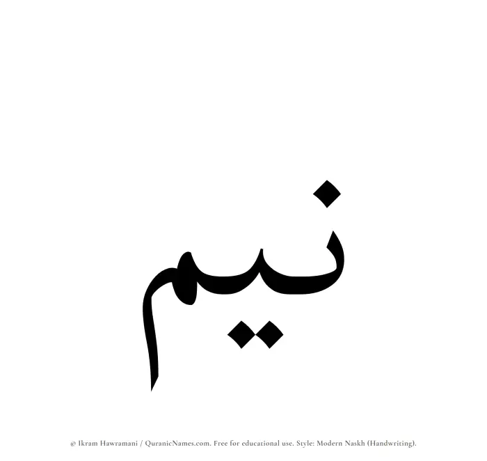 The name Neem written in naskh