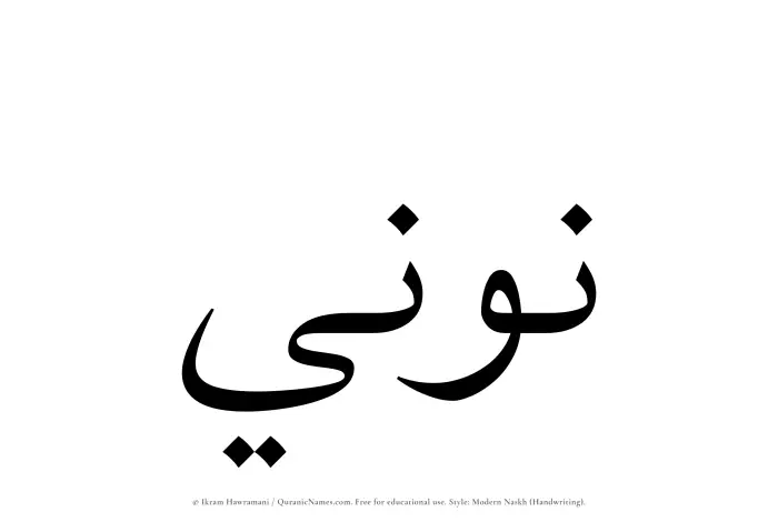 The name Nooni written in naskh