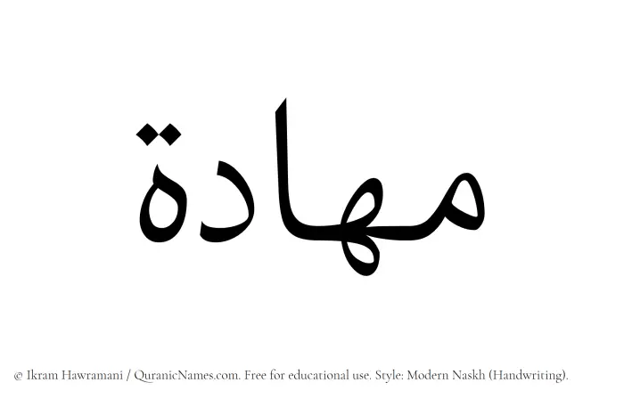 The name Mahaada written in naskh