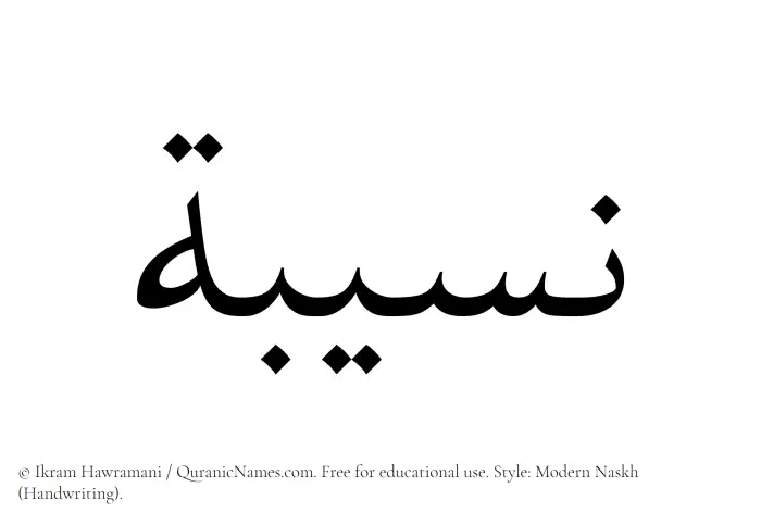 The name Naseeba written in naskh