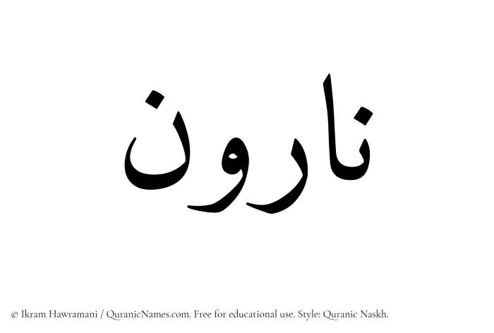 The name Narvan written in Quranic naskh