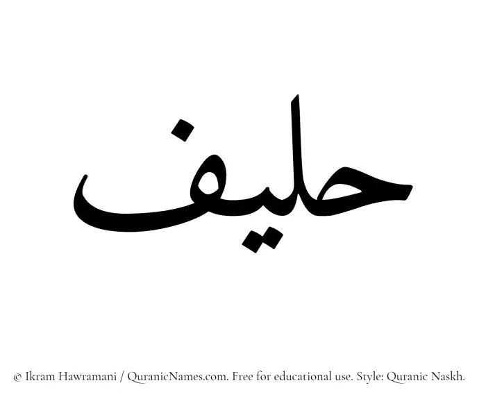 The name Haleef written in Quranic naskh