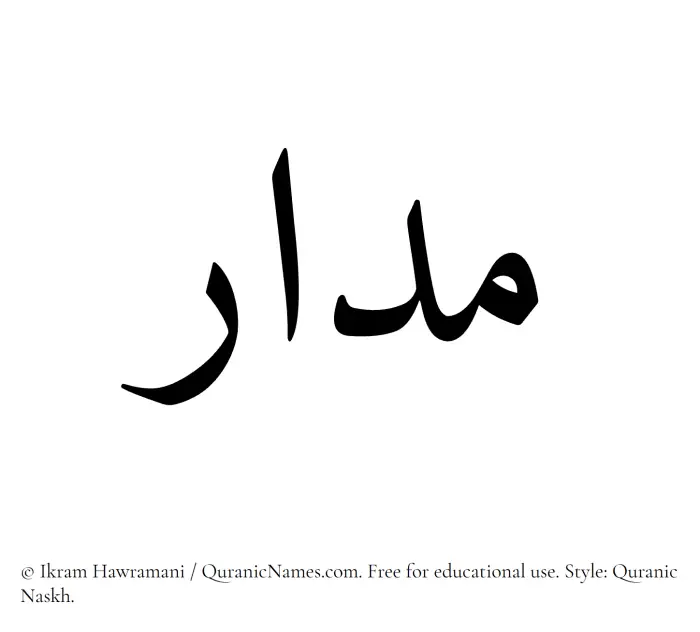 The name Madar written in Quranic naskh
