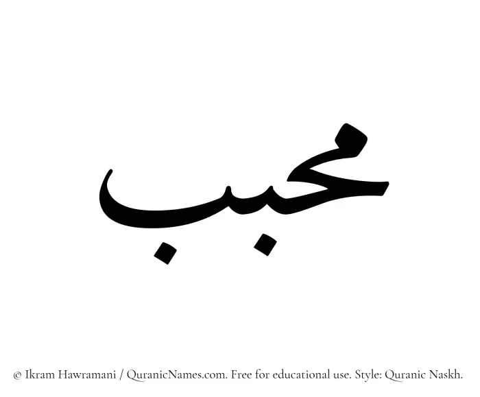 The name Muhabbib written in Quranic naskh