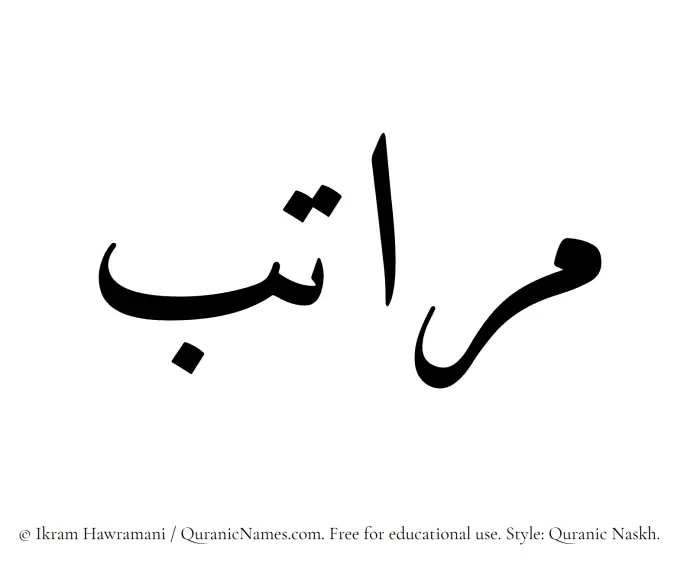 The name Maratib written in Quranic naskh