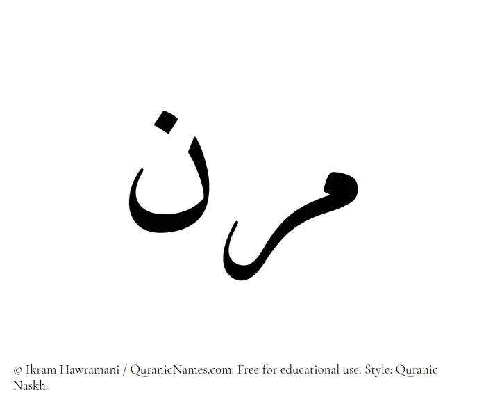 The name Marin written in Quranic naskh
