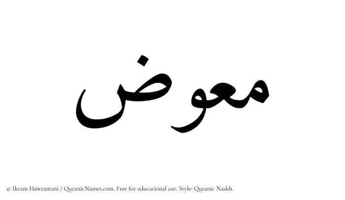 The name Muawwiz written in Quranic naskh