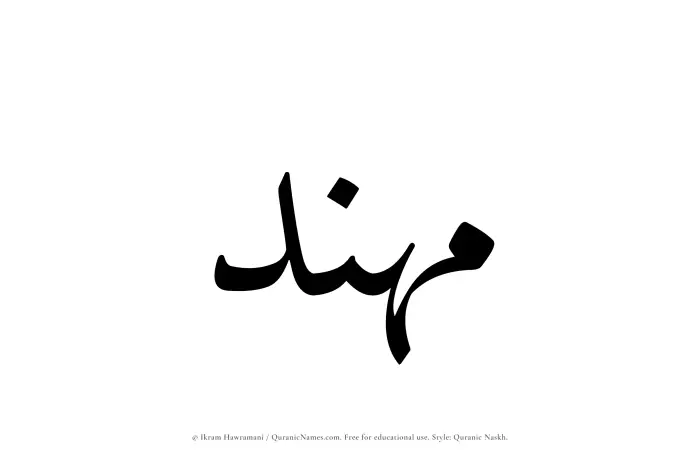 The name Muhannad written in Quranic naskh