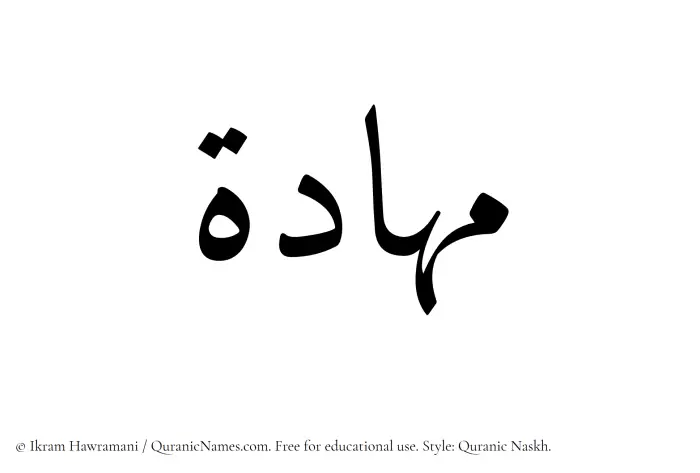 The name Mahaada written in Quranic naskh