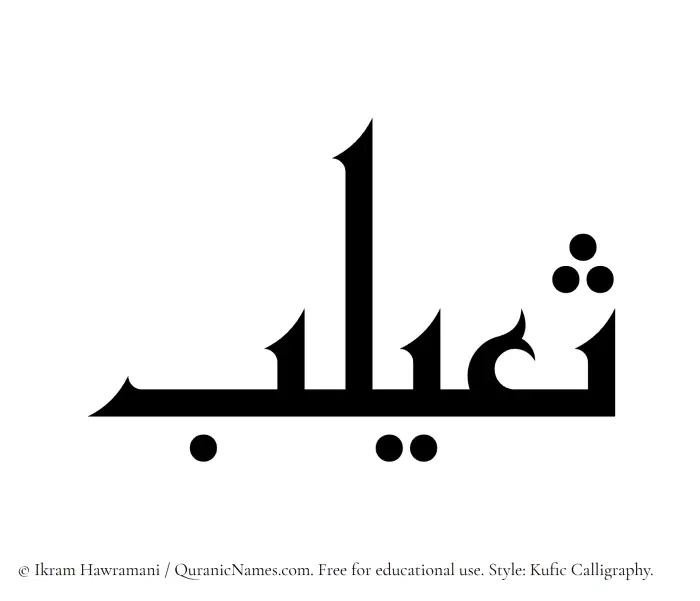 The name Thuailib written in Kufi/Kufic