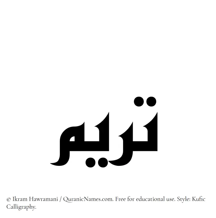 The name Tareem written in Kufi/Kufic