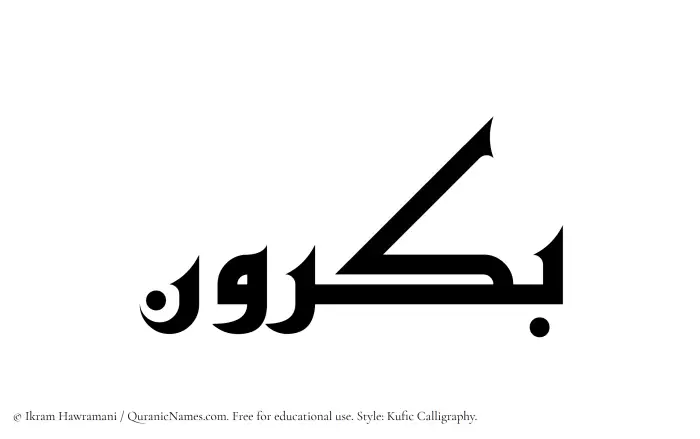 The name Bakrun written in Kufi/Kufic