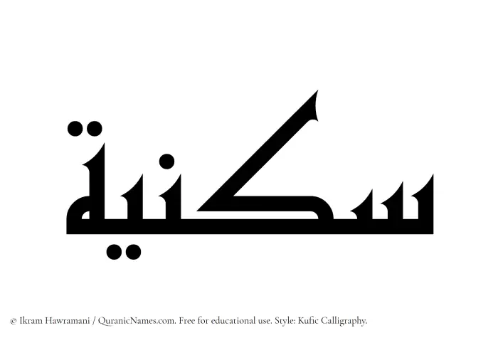 The name Sukniyyah written in Kufi/Kufic