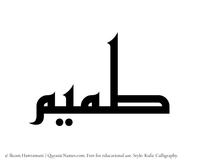 The name Tumaim written in Kufi/Kufic