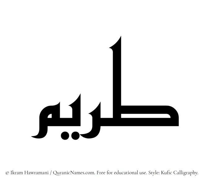 The name Tireem written in Kufi/Kufic