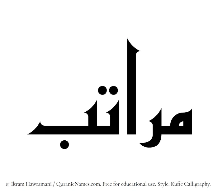 The name Maratib written in Kufi/Kufic