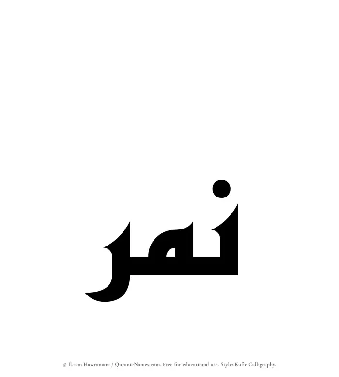 The name Namir written in Kufi/Kufic