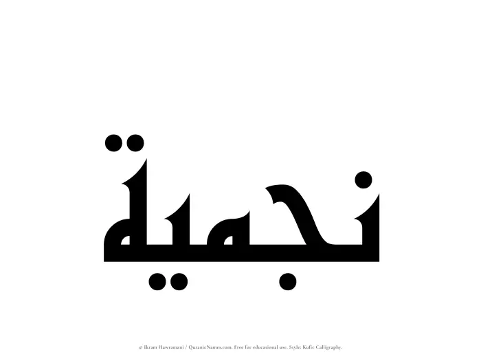 The name Najmiyyah written in Kufi/Kufic