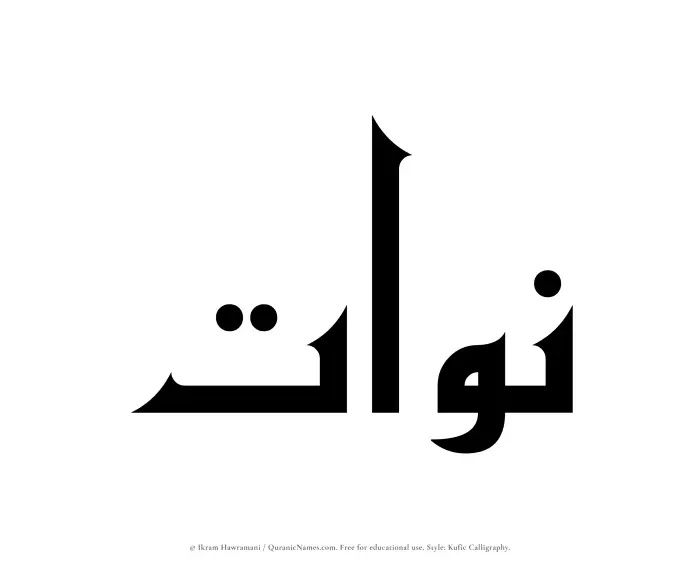 The name Nawat written in Kufi/Kufic
