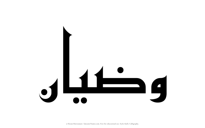 The name Wazian written in Kufi/Kufic