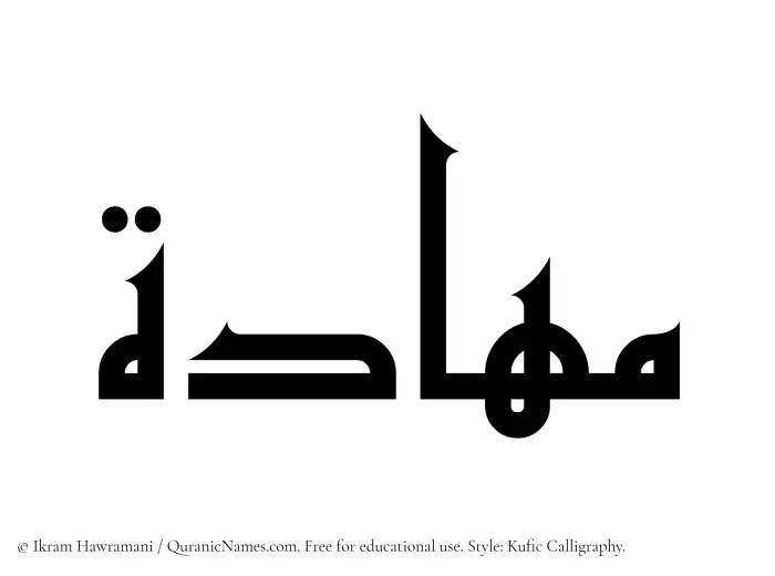 The name Mahaada written in Kufi/Kufic