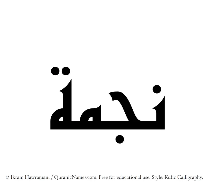The name Najma written in Kufi/Kufic