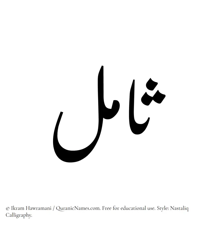 The Muslim name word Samil written in Nastaliq