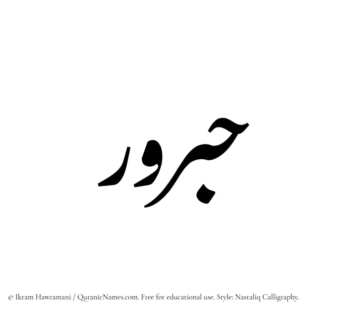 The Muslim name word Habrur written in Nastaliq