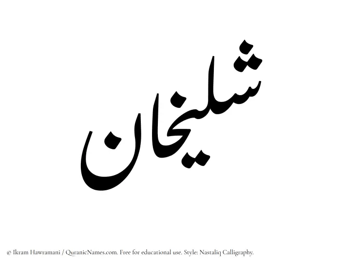 The Muslim name word Shulaykhan written in Nastaliq