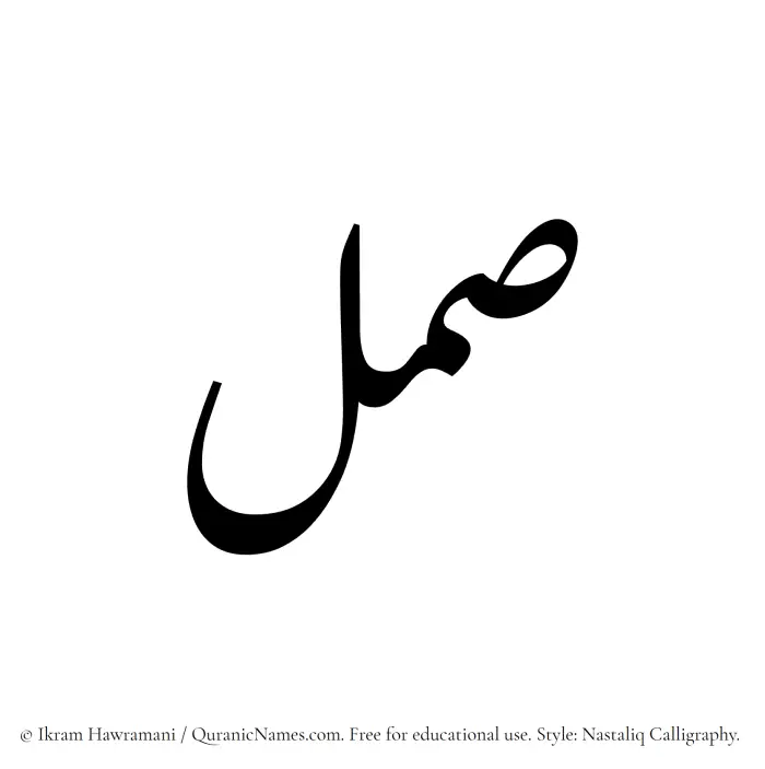 The Muslim name word Saml written in Nastaliq