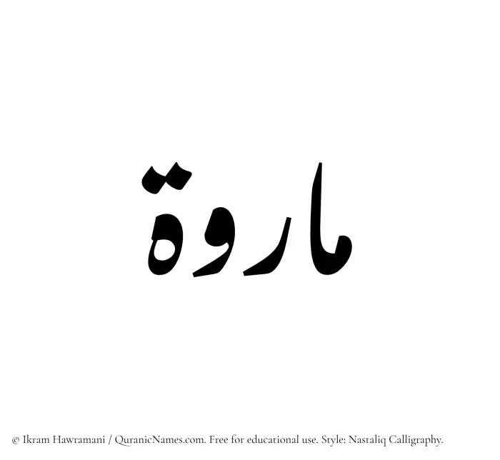 The Muslim name word Mariwah written in Nastaliq
