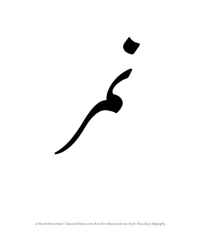 The Muslim name word Namir written in Nastaliq