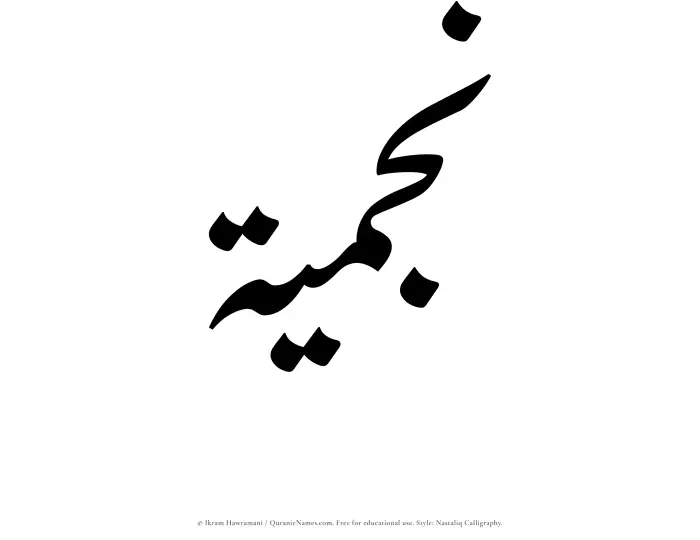 The Muslim name word Najmiyyah written in Nastaliq