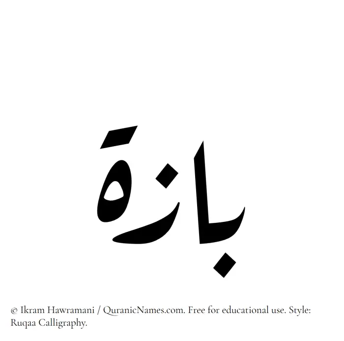 The name Baza written in Ruqaa