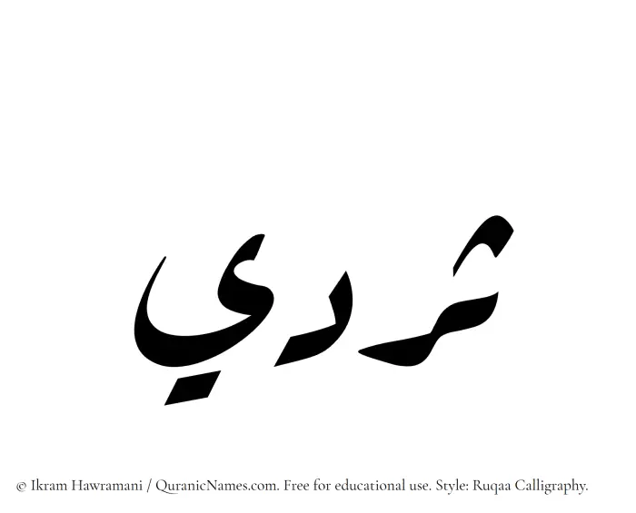 The name Sardee written in Ruqaa