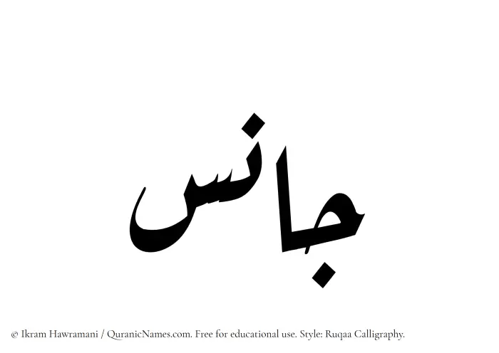 The name Janis written in Ruqaa
