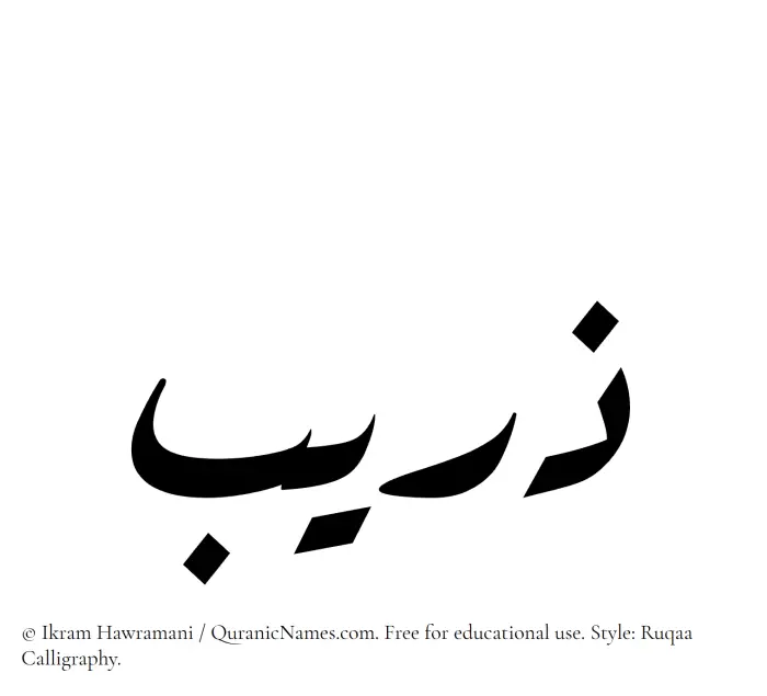 The name Zuraib written in Ruqaa