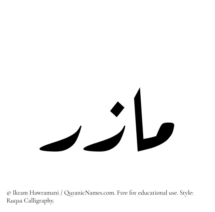 The name Mazir written in Ruqaa