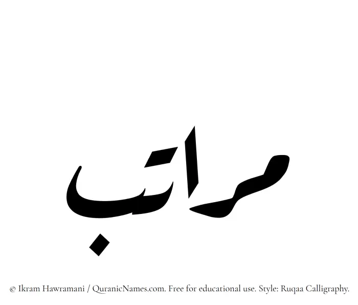 The name Maratib written in Ruqaa
