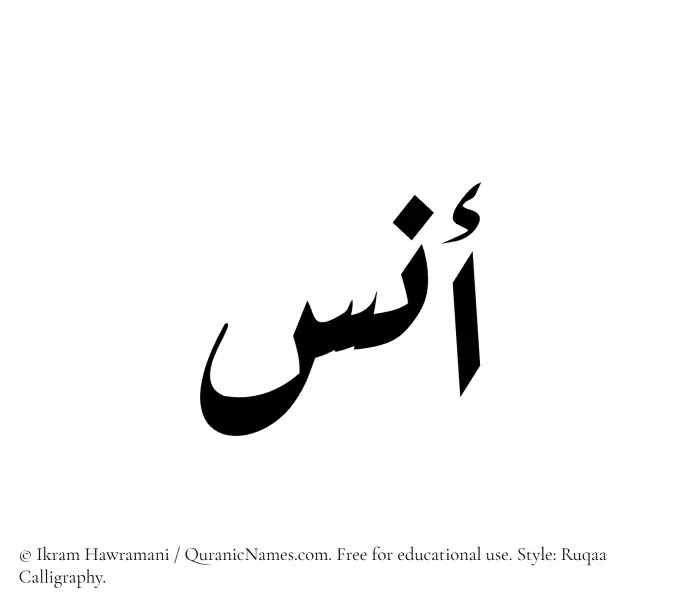 The name Anas written in Ruqaa
