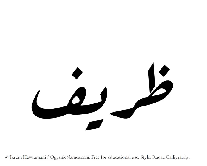 The name Zareef written in Ruqaa